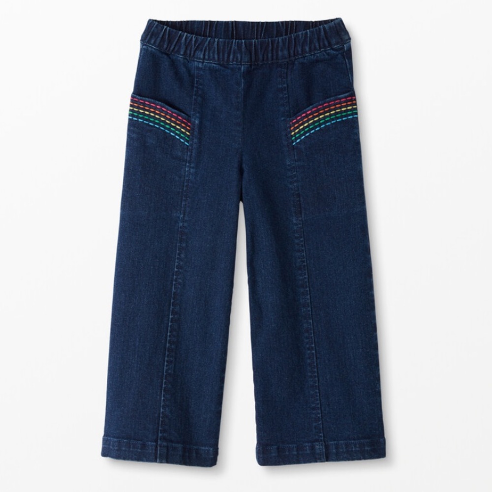 Hanna Andersson rainbow stitched jeans 90/3T